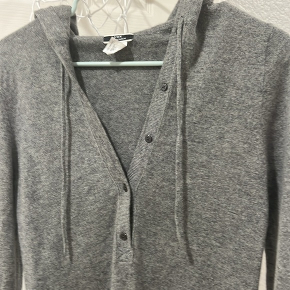 J Crew cashmere fitted hooded sweater.  Gorgeous. - Picture 3 of 9